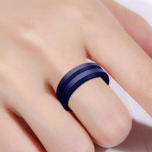 Load image into Gallery viewer, SiR053 V Shaped Grooved Edge Silicone Ring Outdoor Sports Couple Ring, No.7, No.8, No.9, No.10, No.11, No.12
