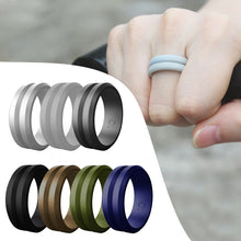 Load image into Gallery viewer, SiR053 V Shaped Grooved Edge Silicone Ring Outdoor Sports Couple Ring, No.13, No.14