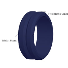 Load image into Gallery viewer, SiR053 V Shaped Grooved Edge Silicone Ring Outdoor Sports Couple Ring, No.7, No.8, No.9, No.10, No.11, No.12