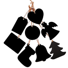 Load image into Gallery viewer, 10pcs/Set Mini Hanging Wooden Message Board Home Holiday Decor Lanyard Chalkboard