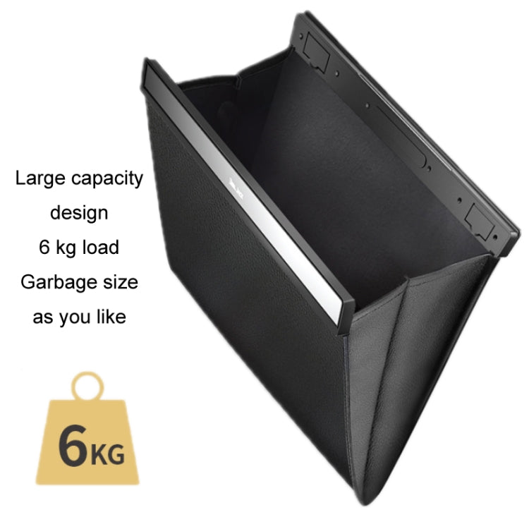 Car Garbage Bag Rear Seat Folding Storage Bag, Magnetic Attraction Black