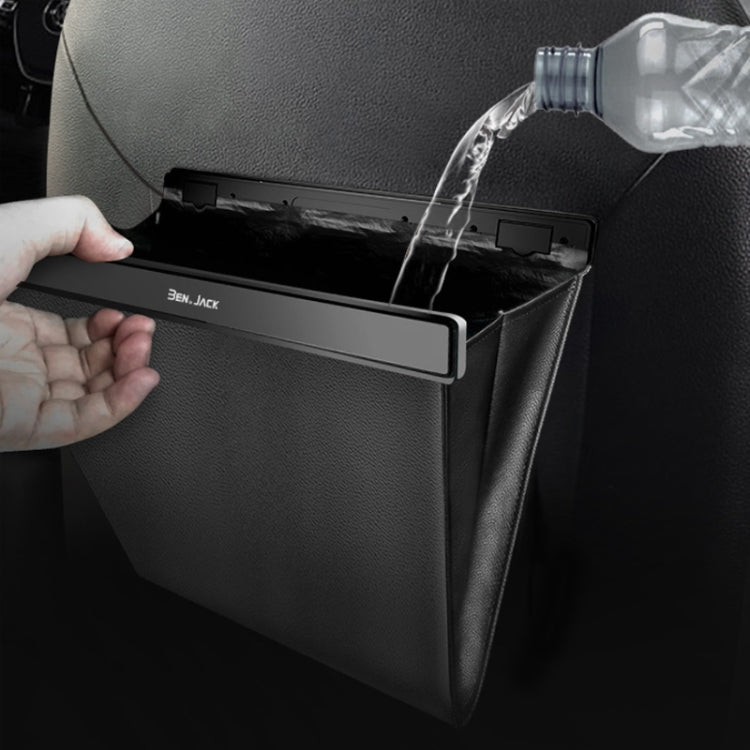 Car Garbage Bag Rear Seat Folding Storage Bag, Magnetic Attraction Black