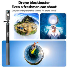 Load image into Gallery viewer, TELESIN 3M Carbon Fiber Selfie Stick Monopod  With 1/4 Screw For Action Camera, 3m