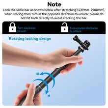 Load image into Gallery viewer, TELESIN 3M Carbon Fiber Selfie Stick Monopod  With 1/4 Screw For Action Camera, 3m