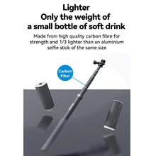 Load image into Gallery viewer, TELESIN 3M Carbon Fiber Selfie Stick Monopod  With 1/4 Screw For Action Camera, 3m