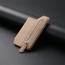 Load image into Gallery viewer, Phone ID Card Holder PU Leather Flap Zipper Wallet Card Holder Bag Adhesive Case