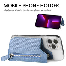 Load image into Gallery viewer, Phone ID Card Holder PU Leather Flap Zipper Wallet Card Holder Bag Adhesive Case