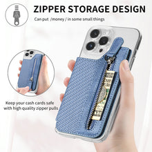 Load image into Gallery viewer, Phone ID Card Holder PU Leather Flap Zipper Wallet Card Holder Bag Adhesive Case