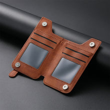 Load image into Gallery viewer, Phone ID Card Holder PU Leather Flap Zipper Wallet Card Holder Bag Adhesive Case