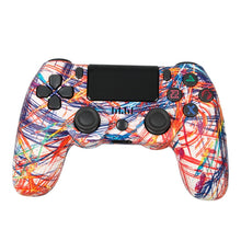 Load image into Gallery viewer, For PS4 Wireless Bluetooth Game Controller With Light Strip Dual Vibration Game Handle, White, Black, Red, Blue, Green, Rose Red, Letter, Line, Fire Ghost, Cartoon, Hulk, Skeleton, Gear, Lightning, Flame, Cloud, Burst, Wood Grain, Star Red             ...