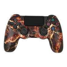 Load image into Gallery viewer, For PS4 Wireless Bluetooth Game Controller With Light Strip Dual Vibration Game Handle, White, Black, Red, Blue, Green, Rose Red, Letter, Line, Fire Ghost, Cartoon, Hulk, Skeleton, Gear, Lightning, Flame, Cloud, Burst, Wood Grain, Star Red             ...