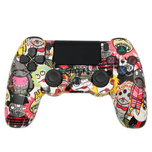Load image into Gallery viewer, For PS4 Wireless Bluetooth Game Controller With Light Strip Dual Vibration Game Handle, White, Black, Red, Blue, Green, Rose Red, Letter, Line, Fire Ghost, Cartoon, Hulk, Skeleton, Gear, Lightning, Flame, Cloud, Burst, Wood Grain, Star Red             ...