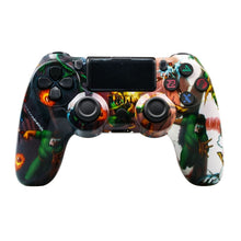 Load image into Gallery viewer, For PS4 Wireless Bluetooth Game Controller With Light Strip Dual Vibration Game Handle, White, Black, Red, Blue, Green, Rose Red, Letter, Line, Fire Ghost, Cartoon, Hulk, Skeleton, Gear, Lightning, Flame, Cloud, Burst, Wood Grain, Star Red             ...
