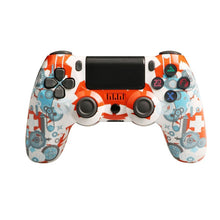 Load image into Gallery viewer, For PS4 Wireless Bluetooth Game Controller With Light Strip Dual Vibration Game Handle, White, Black, Red, Blue, Green, Rose Red, Letter, Line, Fire Ghost, Cartoon, Hulk, Skeleton, Gear, Lightning, Flame, Cloud, Burst, Wood Grain, Star Red             ...