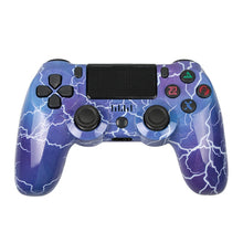 Load image into Gallery viewer, For PS4 Wireless Bluetooth Game Controller With Light Strip Dual Vibration Game Handle, White, Black, Red, Blue, Green, Rose Red, Letter, Line, Fire Ghost, Cartoon, Hulk, Skeleton, Gear, Lightning, Flame, Cloud, Burst, Wood Grain, Star Red             ...