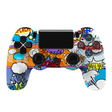Load image into Gallery viewer, For PS4 Wireless Bluetooth Game Controller With Light Strip Dual Vibration Game Handle, White, Black, Red, Blue, Green, Rose Red, Letter, Line, Fire Ghost, Cartoon, Hulk, Skeleton, Gear, Lightning, Flame, Cloud, Burst, Wood Grain, Star Red             ...