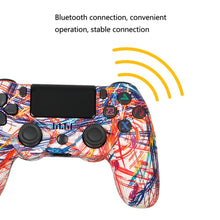 Load image into Gallery viewer, For PS4 Wireless Bluetooth Game Controller With Light Strip Dual Vibration Game Handle, White, Black, Red, Blue, Green, Rose Red, Letter, Line, Fire Ghost, Cartoon, Hulk, Skeleton, Gear, Lightning, Flame, Cloud, Burst, Wood Grain, Star Red             ...