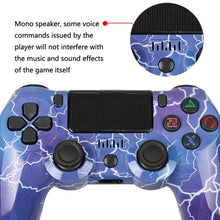 Load image into Gallery viewer, For PS4 Wireless Bluetooth Game Controller With Light Strip Dual Vibration Game Handle, White, Black, Red, Blue, Green, Rose Red, Letter, Line, Fire Ghost, Cartoon, Hulk, Skeleton, Gear, Lightning, Flame, Cloud, Burst, Wood Grain, Star Red             ...