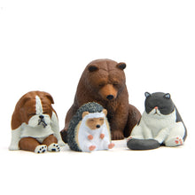 Load image into Gallery viewer, Warm Series Sitting Sleepy Zoo Figure Fridge Magnets, Fat Cat, Brown Bear, Pug dog