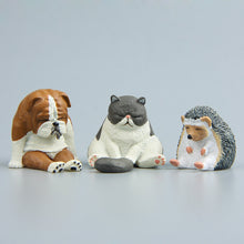 Load image into Gallery viewer, Warm Series Sitting Sleepy Zoo Figure Fridge Magnets, Fat Cat, Brown Bear, Pug dog