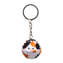 Load image into Gallery viewer, Round Little Tiger Cat Keychain Cartoon Key Ring Ornament, Coffee White, Yellow White, Gray, White, 3 Color, Black