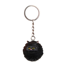 Load image into Gallery viewer, Round Little Tiger Cat Keychain Cartoon Key Ring Ornament, 3 Color, Black, Coffee White, Yellow White, Gray, White
