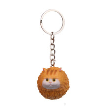 Load image into Gallery viewer, Round Little Tiger Cat Keychain Cartoon Key Ring Ornament, Coffee White, Yellow White, Gray, White, 3 Color, Black