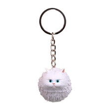 Load image into Gallery viewer, Round Little Tiger Cat Keychain Cartoon Key Ring Ornament, Coffee White, Yellow White, Gray, White, 3 Color, Black