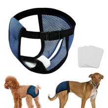 Load image into Gallery viewer, Breathable Dog Physiological Pants Menstrual Pants Anti-harassment Sanitary Pants, Blue S: 24-32cm, Blue M: 35-43cm, Blue L: 40-49cm, Blue XL: 50-59cm, Black S: 24-32cm, Black M: 35-43cm, Black L: 40-49cm, Black XL: 50-59cm