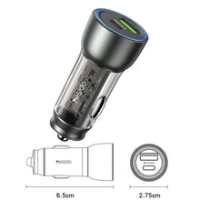 Load image into Gallery viewer, Yesido Y49 Car USB3.0 Fast Charger 30W Translucent PD Fast Charging, Y49