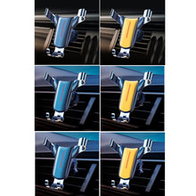 Load image into Gallery viewer, Air Outlet Triangular Gravity Sensor Car Mobile Phone Holder, Black Hook Clip, Golden Hook Clip, Black Olecranon Clip, Golden Olecranon Clip, Black One Word Clip, Golden One Word Clip