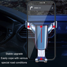 Load image into Gallery viewer, Air Outlet Triangular Gravity Sensor Car Mobile Phone Holder, Black Hook Clip, Golden Hook Clip, Black Olecranon Clip, Golden Olecranon Clip, Black One Word Clip, Golden One Word Clip