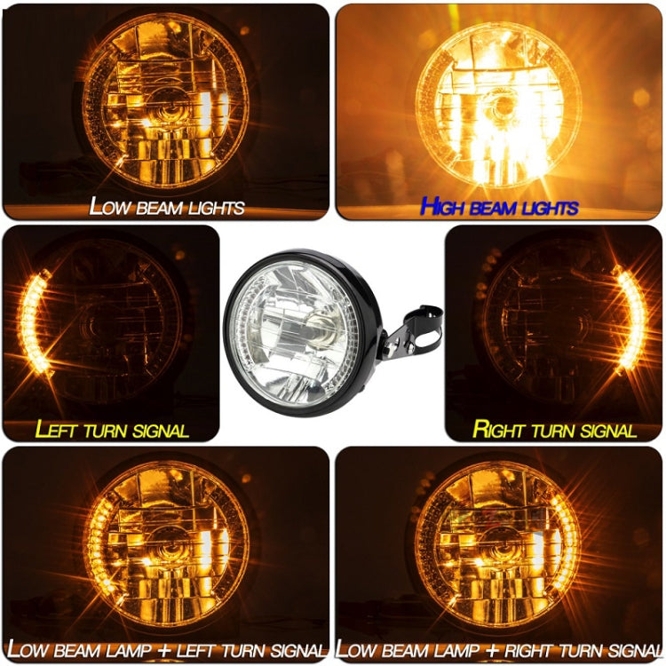 Motorcycle 7 Inch LED Headlight Angel Ring With Steering Function, PE-D7inS01