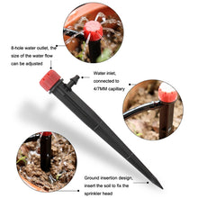 Load image into Gallery viewer, FH-118 13cm Adjustable 8 Holes Ground Plug Dripper Garden Irrigation System Watering Nozzle, Red Hat, Black Hat