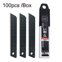 Load image into Gallery viewer, KAKC-18 Black Blade Cutter Blade 18mm Wall Cutter Blade, Specification:, 10pcs /Box, 100pcs /Box