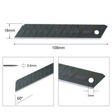 Load image into Gallery viewer, KAKC-18 Black Blade Cutter Blade 18mm Wall Cutter Blade, Specification:, 10pcs /Box, 100pcs /Box