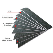 Load image into Gallery viewer, KAKC-18 Black Blade Cutter Blade 18mm Wall Cutter Blade, Specification:, 10pcs /Box, 100pcs /Box