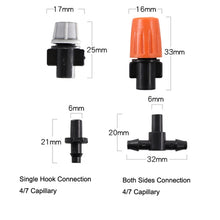 Load image into Gallery viewer, 20pcs TF-118 Gardening Irrigation Drip Irrigation System Set Accessories, Spray Head (Orange), Single Hook Connection 4/7mm Capillary (Orange), Single Hook Connection 4/7mm Capillary (Gray), Both Sides Connection 4/7mm Capillary (Gray)                 ...