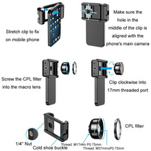 Load image into Gallery viewer, APEXEL CM-HB100CPL HB100mm HD External Macro Mobile Phone Lens with CPL