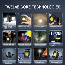 Load image into Gallery viewer, Double Sided COB Flashlight Mini Keychain Light Camping Light, Without Stand, With Stand