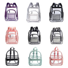 Load image into Gallery viewer, PVC Transparent Waterproof Backpack Student School Bag, Large Purple, Large Light Grey, Large Black, Small Pink, Small Black, Small Gray, Candy Color Black, Candy Color Green, Candy Colo Pink