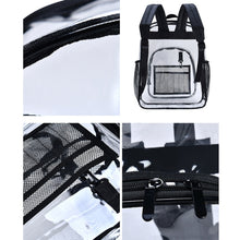Load image into Gallery viewer, PVC Transparent Waterproof Backpack Student School Bag, Large Purple, Large Light Grey, Large Black, Small Pink, Small Black, Small Gray, Candy Color Black, Candy Color Green, Candy Colo Pink