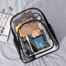 Load image into Gallery viewer, PVC Transparent Waterproof Backpack Student School Bag, Large Purple, Large Light Grey, Large Black, Small Pink, Small Black, Small Gray, Candy Color Black, Candy Color Green, Candy Colo Pink