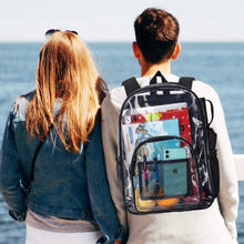 Load image into Gallery viewer, PVC Transparent Waterproof Backpack Student School Bag, Large Purple, Large Light Grey, Large Black, Small Pink, Small Black, Small Gray, Candy Color Black, Candy Color Green, Candy Colo Pink