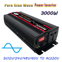Load image into Gallery viewer, High Power Car Sine Wave Inverter Power Converter, 3000W (Actual 500W) 12V to 220V, 3000W (Actual 500W) 24V to 220V, 3000W (Actual 500W) 48V to 220V, 3000W (Actual 500W) 60V to 220V, 4000W (Actual 800W) 12V to 220V, 4000W (Actual 800W) 24V to 220V     ...
