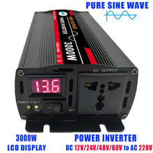 Load image into Gallery viewer, High Power Car Sine Wave Inverter Power Converter, 3000W (Actual 500W) 12V to 220V, 3000W (Actual 500W) 24V to 220V, 3000W (Actual 500W) 48V to 220V, 3000W (Actual 500W) 60V to 220V, 4000W (Actual 800W) 12V to 220V, 4000W (Actual 800W) 24V to 220V     ...