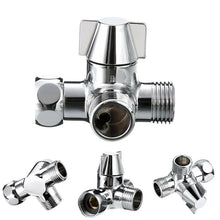 Load image into Gallery viewer, Double Handle Brass 3 Way Shower Arm Diverter Valve Hand Held Showerhead Shower Splitter, Brass