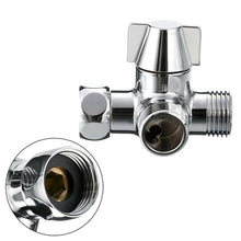 Load image into Gallery viewer, Double Handle Brass 3 Way Shower Arm Diverter Valve Hand Held Showerhead Shower Splitter, Brass