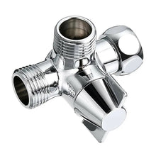 Load image into Gallery viewer, Double Handle Brass 3 Way Shower Arm Diverter Valve Hand Held Showerhead Shower Splitter, Brass