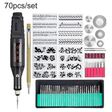 Load image into Gallery viewer, 70pcs/set Mini Electric Speed Adjustable Engraving Pen Micro Electric Drill, EU Plug, US Plug